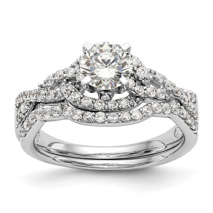 14k White Gold Criss-Cross Peg Set 1/3 carat Diamond Semi-mount Engagement Ring