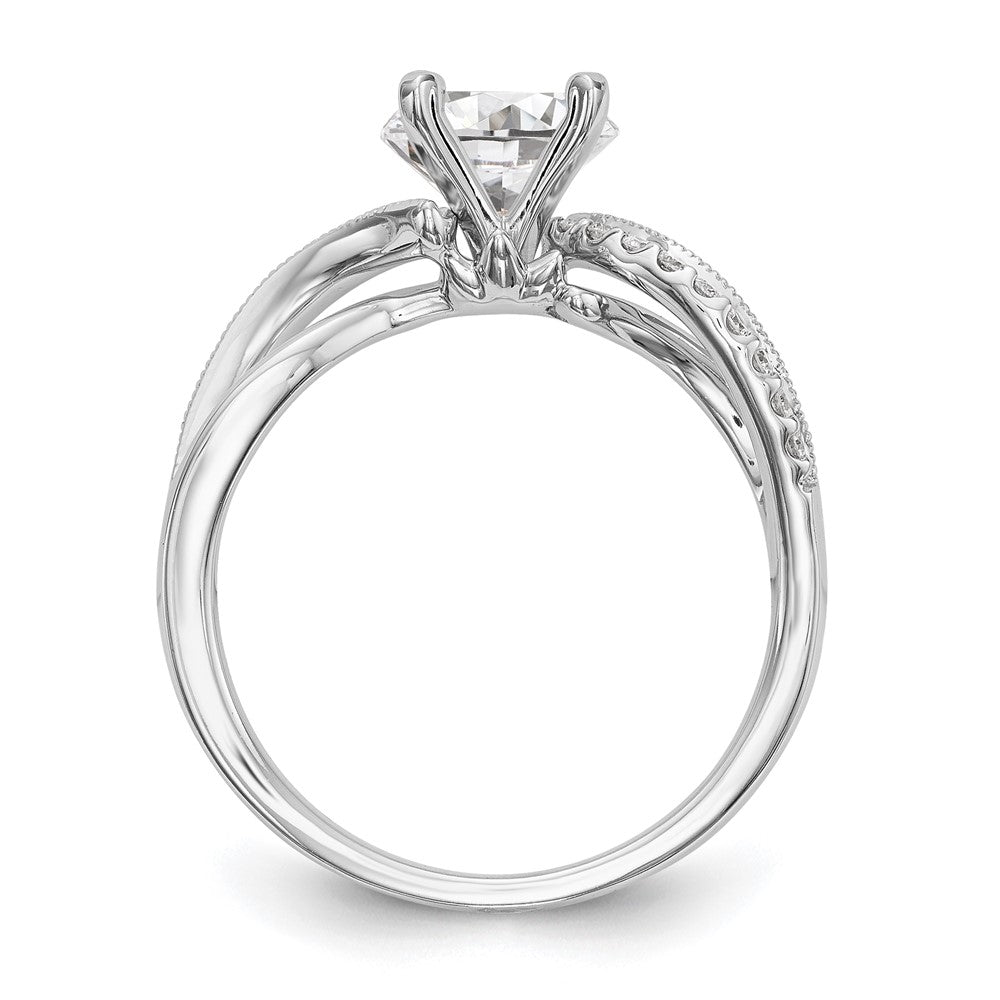 14k White Gold 1/6 carat Lab Grown Diamond VS/SI+ G+ Semi Mount Peg Set Engagment Ring