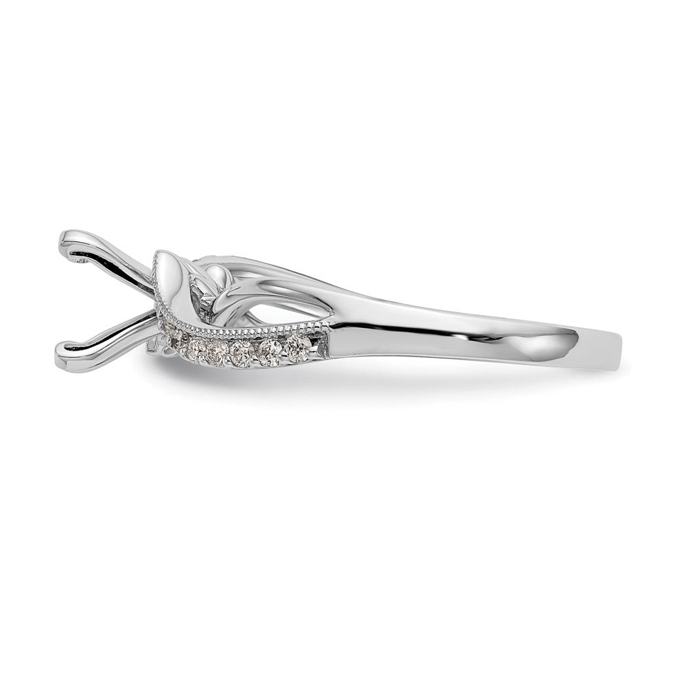 14k White Gold Criss-Cross Peg Set 1/6 carat Diamond Semi-mount Engagement Ring