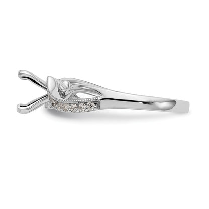 14k White Gold Criss-Cross Peg Set 1/6 carat Diamond Semi-mount Engagement Ring