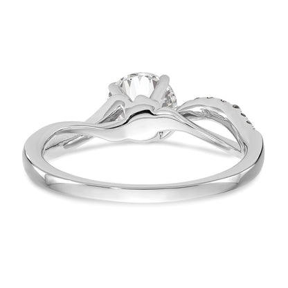 14k White Gold 1/6 carat Lab Grown Diamond VS/SI+ G+ Semi Mount Peg Set Engagment Ring