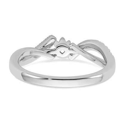 14k White Gold Criss-Cross Peg Set 1/6 carat Diamond Semi-mount Engagement Ring