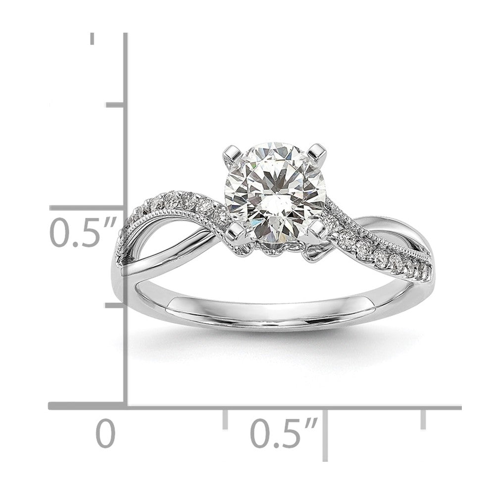 14k White Gold 1/6 carat Lab Grown Diamond VS/SI+ G+ Semi Mount Peg Set Engagment Ring