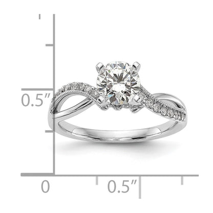 14k White Gold 1/6 carat Lab Grown Diamond VS/SI+ G+ Semi Mount Peg Set Engagment Ring