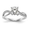 14k White Gold 1/6 carat Lab Grown Diamond VS/SI+ G+ Semi Mount Peg Set Engagment Ring
