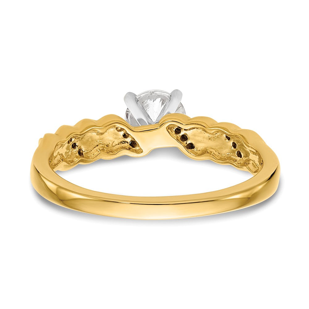 14k Twist Peg Set 1/20 carat Diamond Semi-mount Engagement Ring