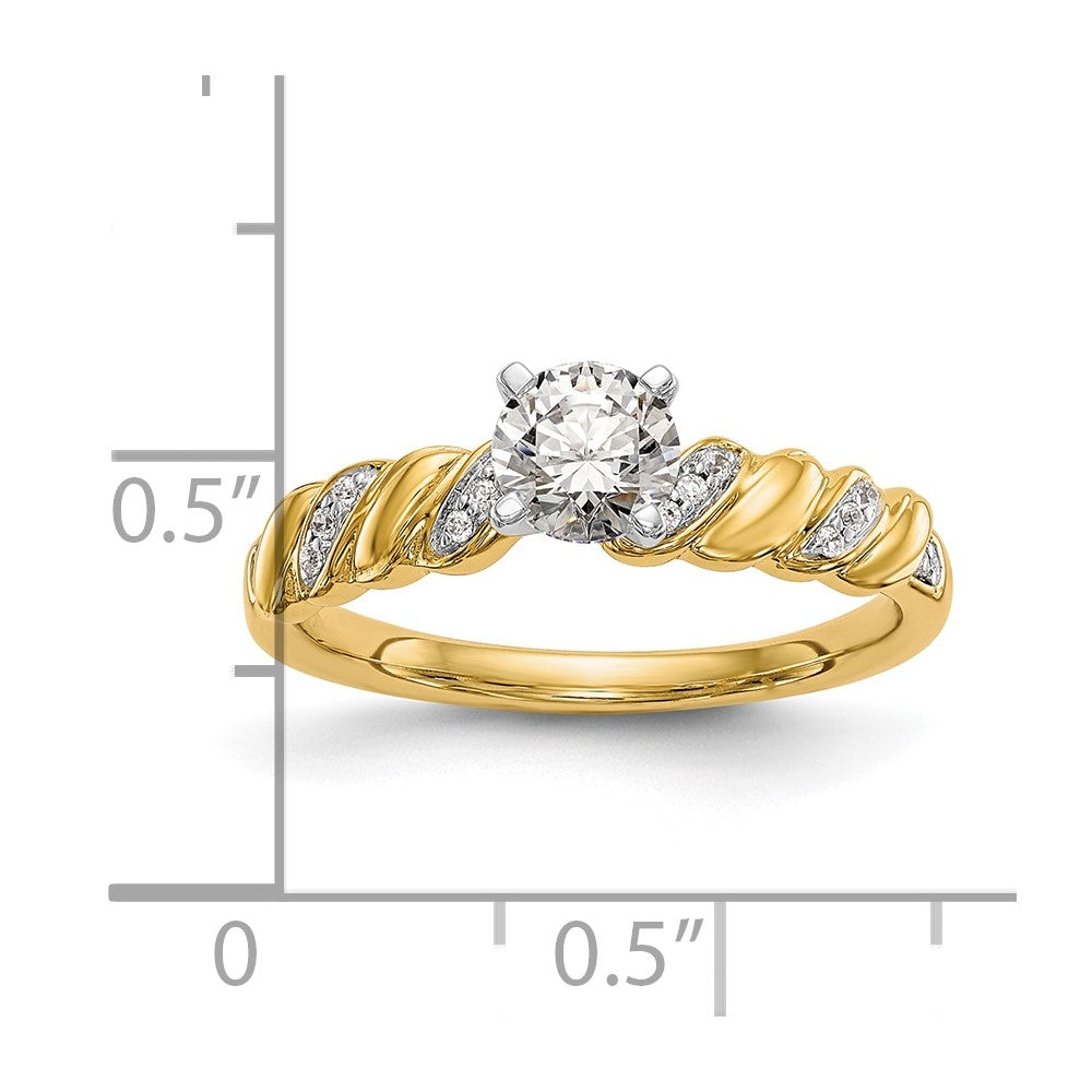 14k Twist Peg Set 1/20 carat Diamond Semi-mount Engagement Ring