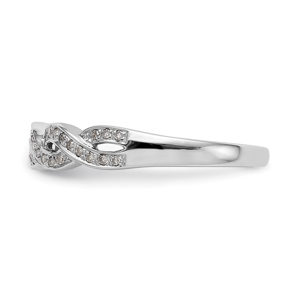 14k White Gold Criss-Cross 1/8 carat Diamond Complete Wedding Band