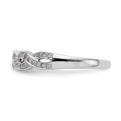 14k White Gold Criss-Cross 1/8 carat Diamond Complete Wedding Band