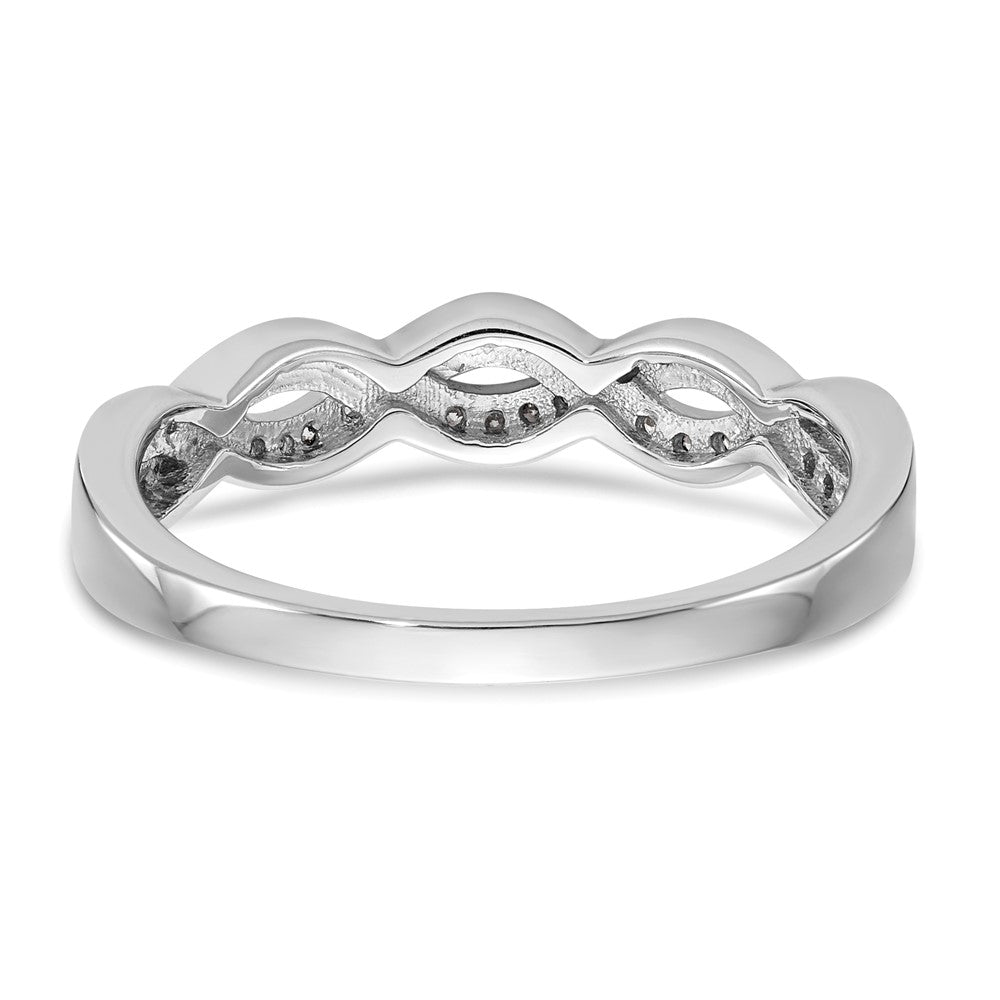 14k White Gold Criss-Cross 1/8 carat Diamond Complete Wedding Band