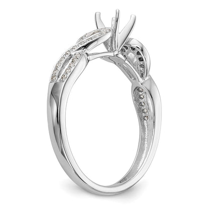 14k White Gold Criss-Cross Peg Set 1/8 carat Diamond Semi-mount Engagement Ring