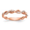 14k Rose Gold 1/8 carat Lab Grown Diamond VS/SI+ G+ Complete Criss Cross Wedding Band