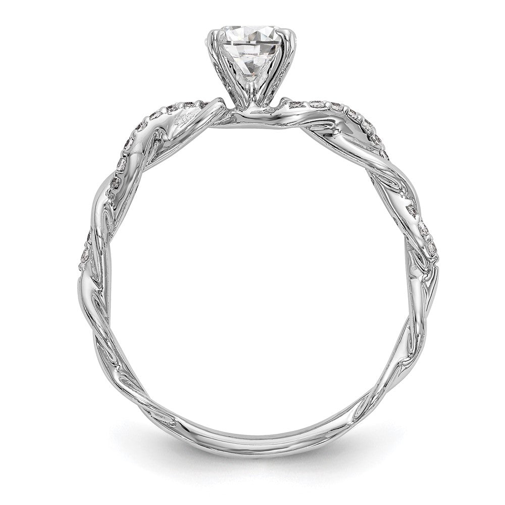 14k White Gold 1/10 carat Lab Grown Diamond VS/SI+ G+ Semi Mount Peg Set Criss Cross Engagement Ring
