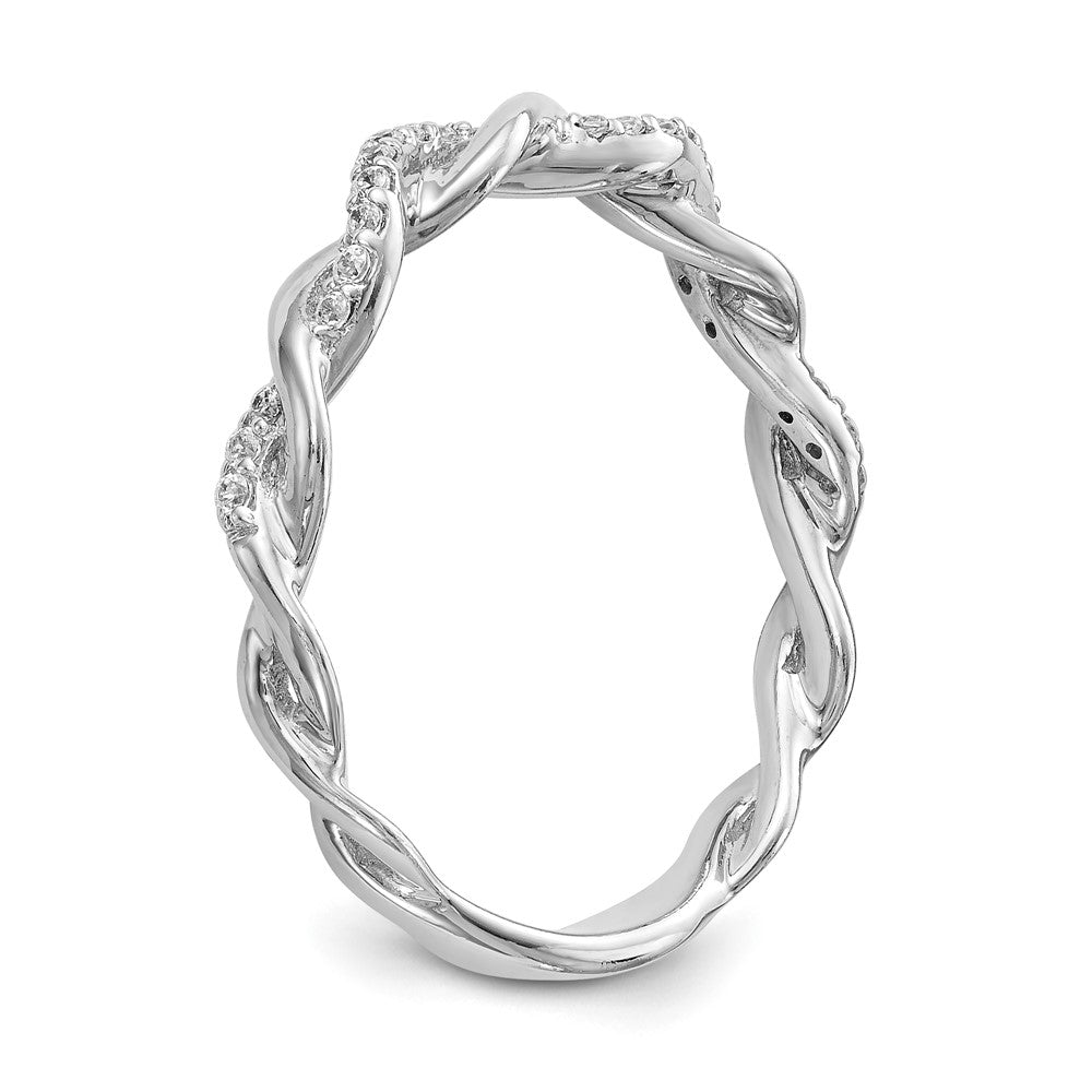 14k White Gold Criss-Cross Peg Set 1/10 carat Diamond Semi-mount Engagement Ring