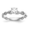 14k White Gold 1/10 carat Lab Grown Diamond VS/SI+ G+ Semi Mount Peg Set Criss Cross Engagement Ring