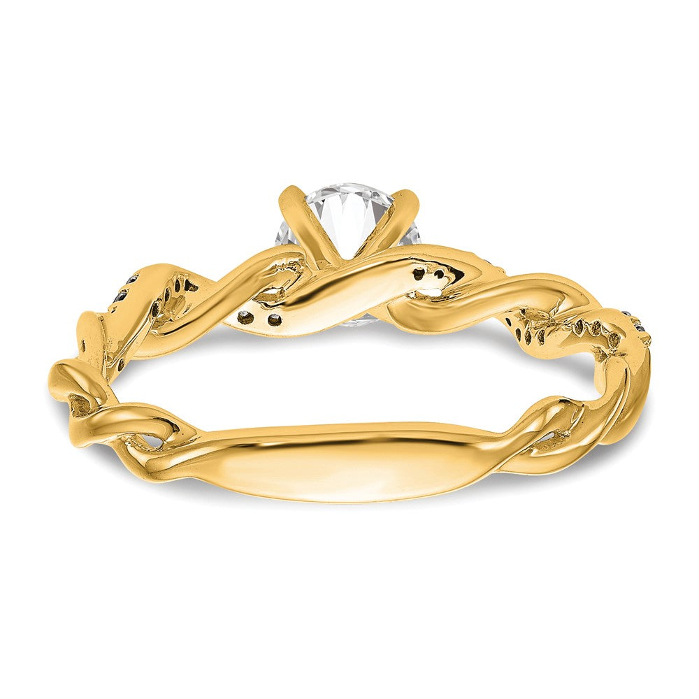 14k Yellow Gold Peg Set Diamond Semi-mount Criss-Cross Eng Ring