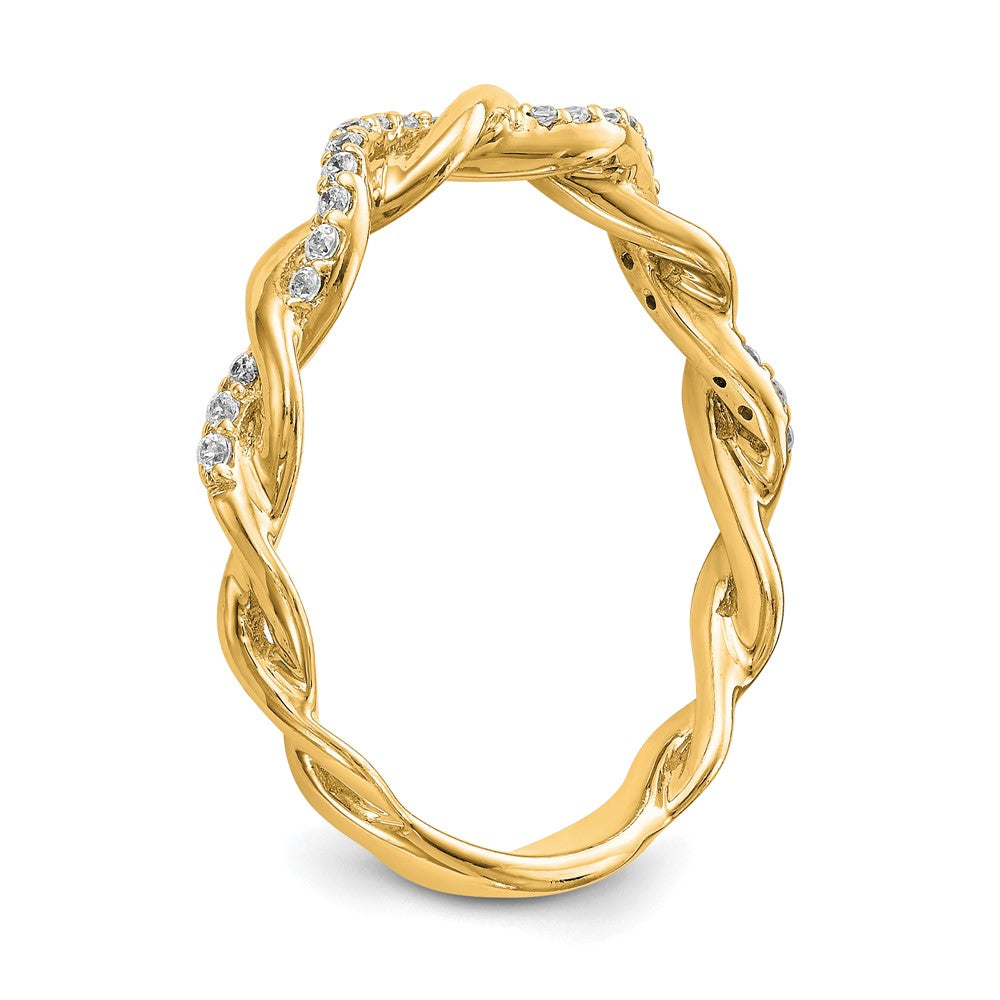 14k Yellow Gold Peg Set Diamond Semi-mount Criss-Cross Eng Ring
