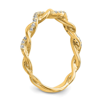 14k Yellow Gold Peg Set Diamond Semi-mount Criss-Cross Eng Ring