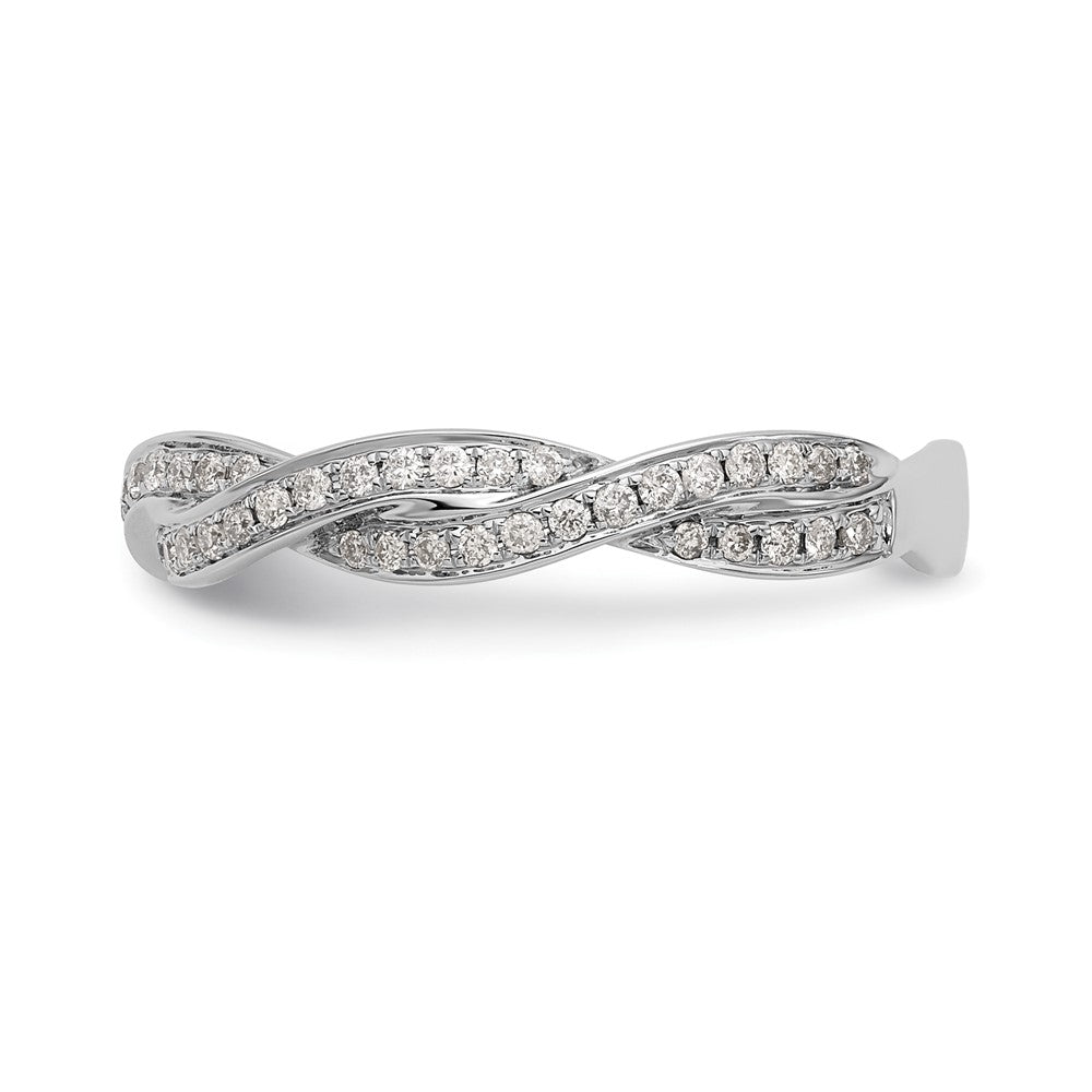 14k White Gold Criss-Cross 1/3 carat Diamond Complete Wedding Band