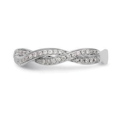 14k White Gold Criss-Cross 1/3 carat Diamond Complete Wedding Band