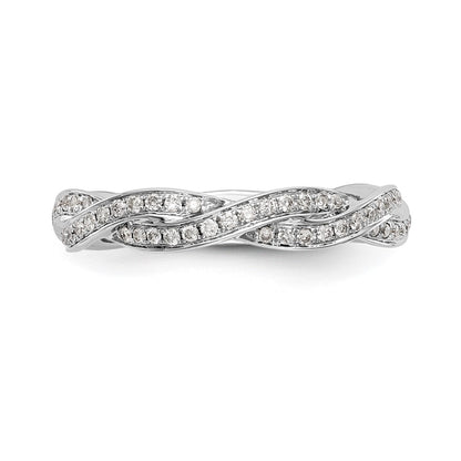 14k White Gold Criss-Cross 1/3 carat Diamond Complete Wedding Band