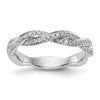 14k White Gold 3/8 carat Lab Grown Diamond VS/SI+ G+ Complete Criss Cross Wedding Band