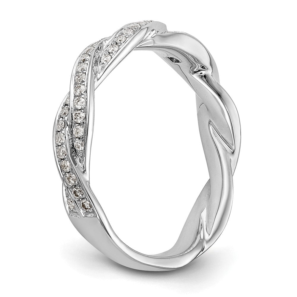 14k White Gold Criss-Cross Peg Set 3/8 carat Diamond Semi-mount Engagement Ring