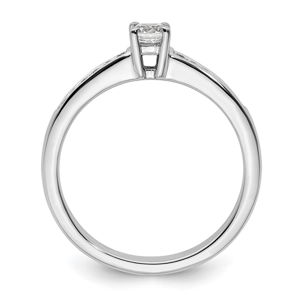 14k White Gold 1/3 carat Lab Grown Diamond VS/SI+ G+ Round Complete Channel Set Shared Prong Engagement Ring