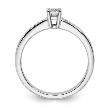 14k White Gold 1/3 carat Lab Grown Diamond VS/SI+ G+ Round Complete Channel Set Shared Prong Engagement Ring