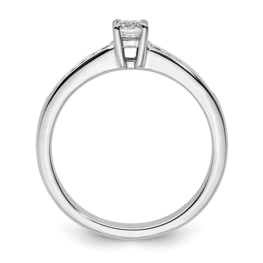 14k White Gold 1/3 carat Lab Grown Diamond VS/SI+ G+ Round Complete Channel Set Shared Prong Engagement Ring