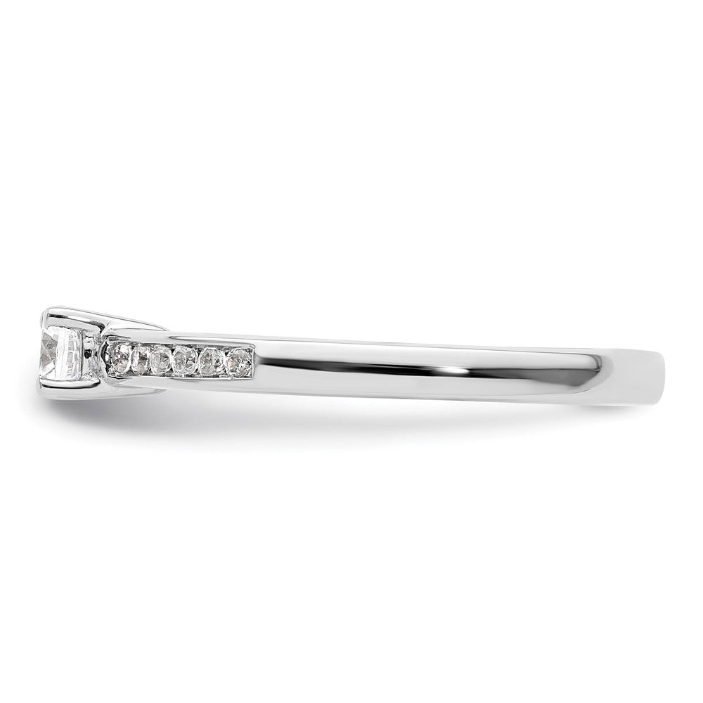 14k White Gold 1/3 carat Lab Grown Diamond VS/SI+ G+ Round Complete Channel Set Shared Prong Engagement Ring