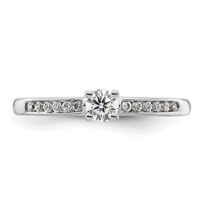 14k White Gold 1/3 carat Lab Grown Diamond VS/SI+ G+ Round Complete Channel Set Shared Prong Engagement Ring