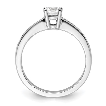 14k White Gold 3/4 carat Lab Grown Diamond VS/SI+ G+ Round Complete Channel Set Shared Prong Engagement Ring