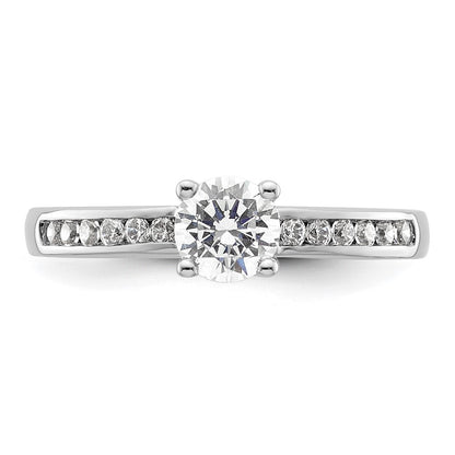 14k White Gold 3/4 carat Lab Grown Diamond VS/SI+ G+ Round Complete Channel Set Shared Prong Engagement Ring