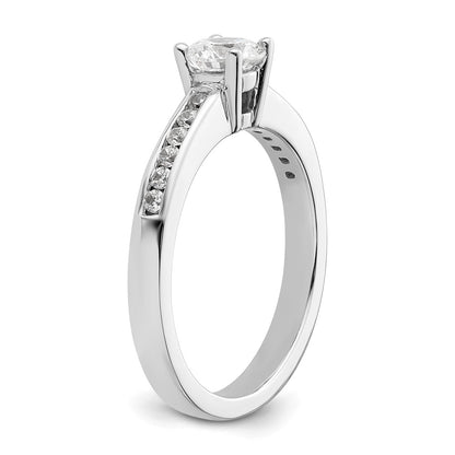 14k White Gold 3/4 carat Lab Grown Diamond VS/SI+ G+ Round Complete Channel Set Shared Prong Engagement Ring