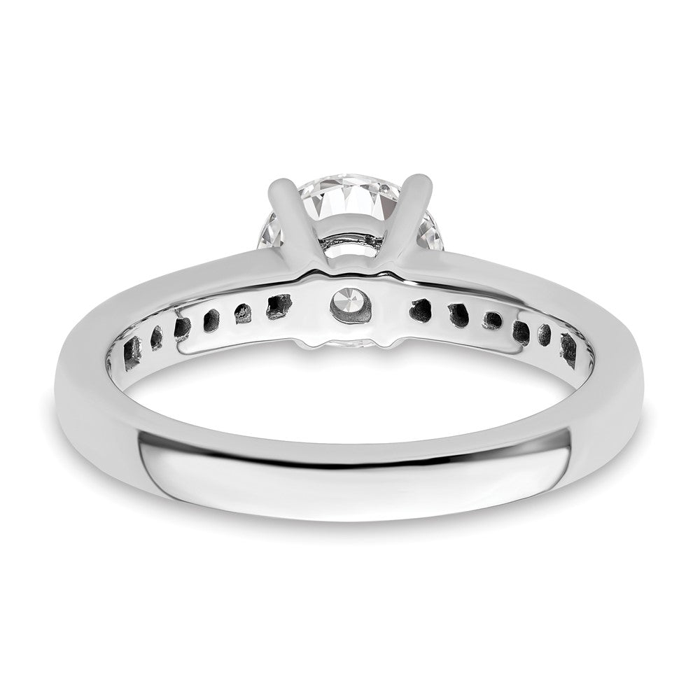 14K White Gold (Holds 3/4 carat (5.8mm) Round Center) 1/4 carat Channel-set Diamond Semi-Mount Engagement Ring