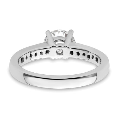 14K White Gold (Holds 3/4 carat (5.8mm) Round Center) 1/4 carat Channel-set Diamond Semi-Mount Engagement Ring