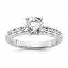 14K White Gold (Holds 3/4 carat (5.8mm) Round Center) 1/4 carat Channel-set Diamond Semi-Mount Engagement Ring