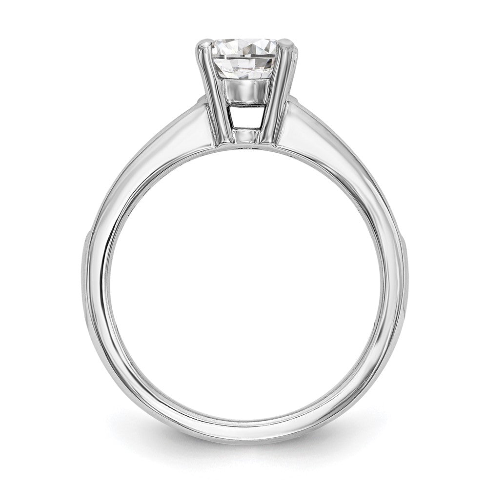 14k White Gold 1/4 carat Lab Grown Diamond VS/SI+ G+ 1 carat Center Round Semi Mount Channel Set Shared Prong Engagement Ring