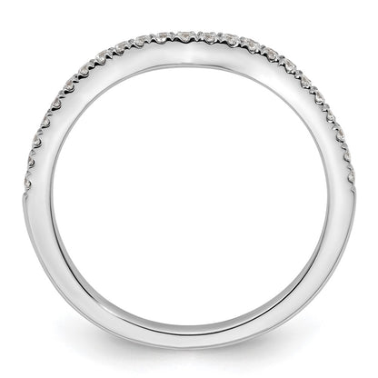 14k White Gold 1/4 carat Diamond Contoured Complete Wedding Band
