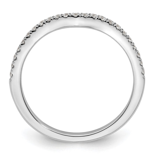 14k White Gold 1/4 carat Diamond Contoured Complete Wedding Band