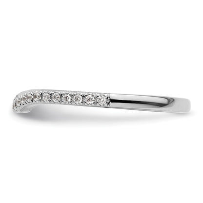 14k White Gold 1/4 carat Diamond Contoured Complete Wedding Band