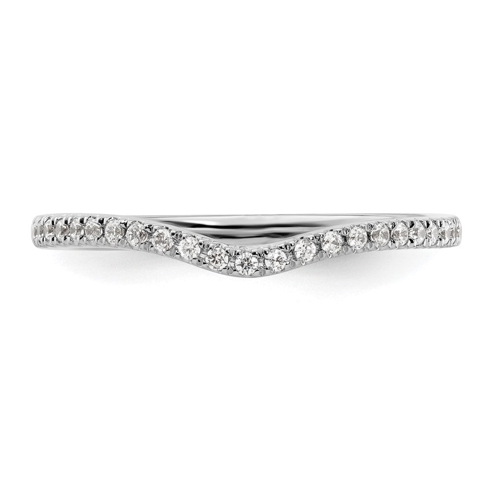 14k White Gold 1/4 carat Diamond Contoured Complete Wedding Band