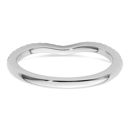 14k White Gold 1/4 carat Diamond Contoured Complete Wedding Band