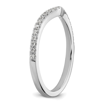 14k White Gold 1/4 carat Diamond Contoured Complete Wedding Band