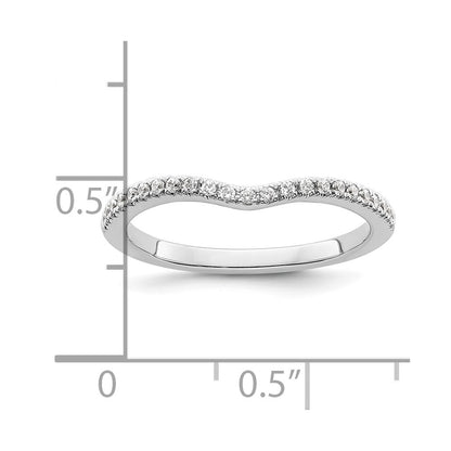 14k White Gold 1/4 carat Diamond Contoured Complete Wedding Band