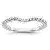 14k White Gold 1/4 carat Diamond Contoured Complete Wedding Band