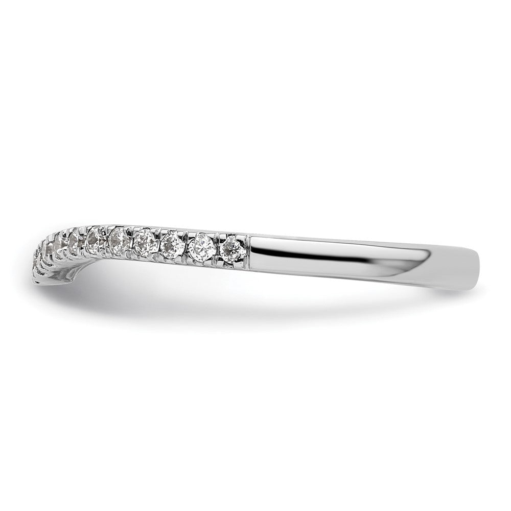 14k White Gold 1/5 carat Diamond Contoured Complete Wedding Band
