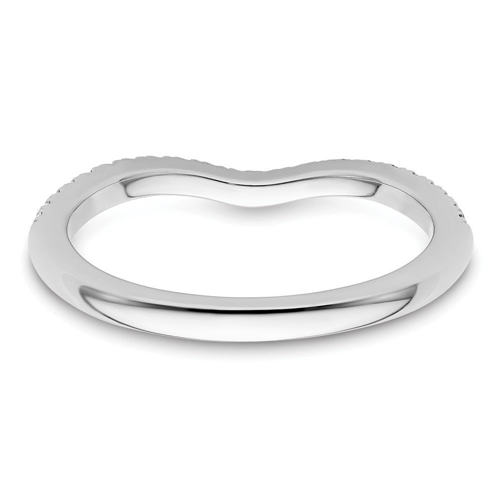 14k White Gold 1/5 carat Diamond Contoured Complete Wedding Band
