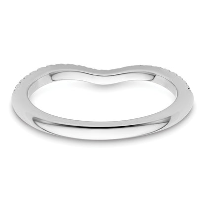 14k White Gold 1/5 carat Diamond Contoured Complete Wedding Band